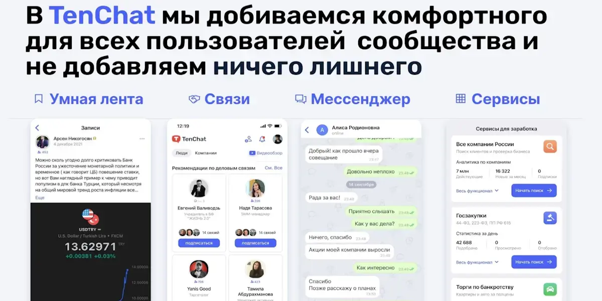TenChat для бизнеса: как бесплатно продвигать свои услуги в этой соцсети?