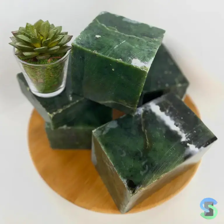 Нефрит «Кубики» пиленый (Хакасия)