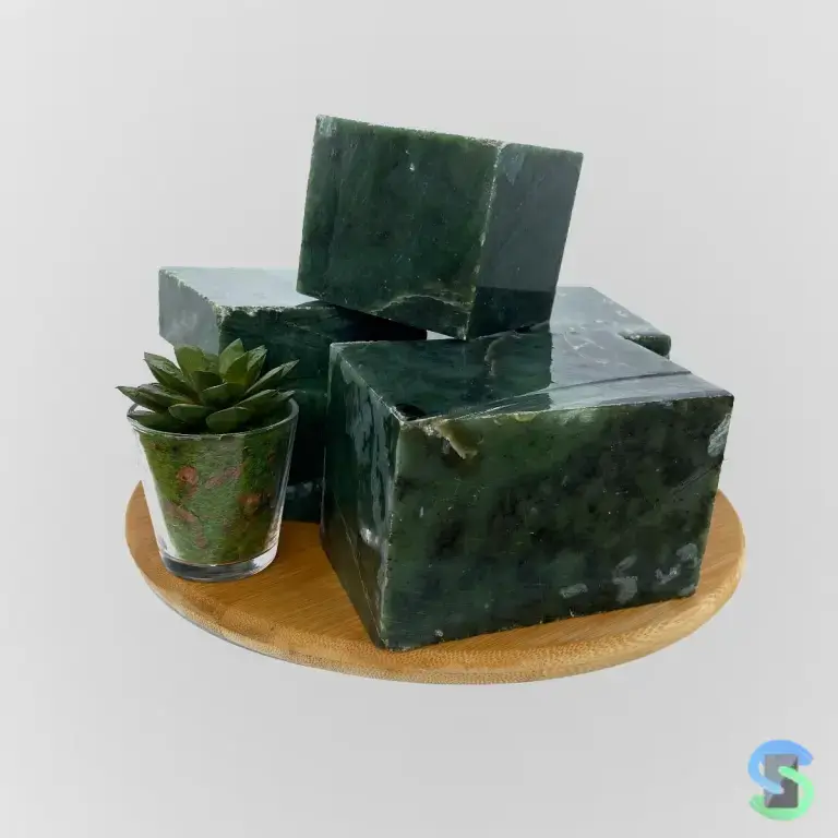 Нефрит «Кубики» пиленый (Хакасия)