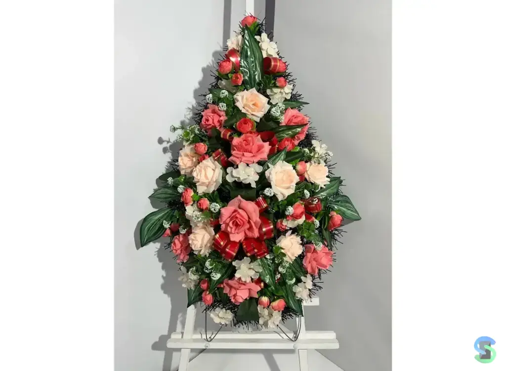 Венок ритуальный "Коралл №3" 90 см