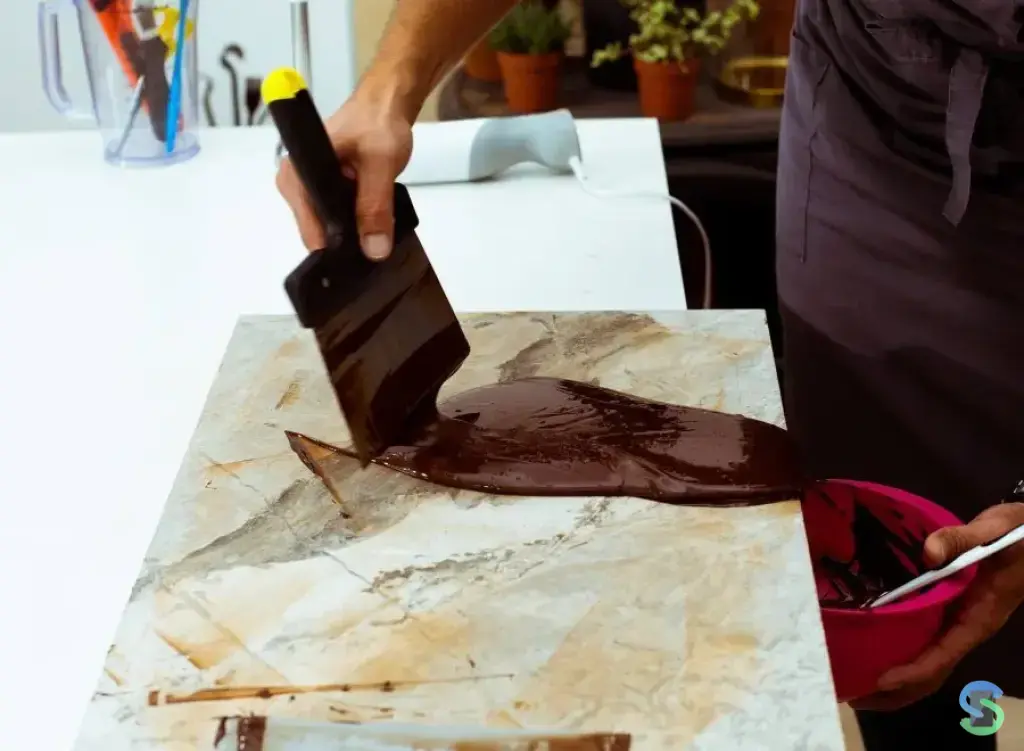 Плита для темперирования из мрамора 60x30 см.